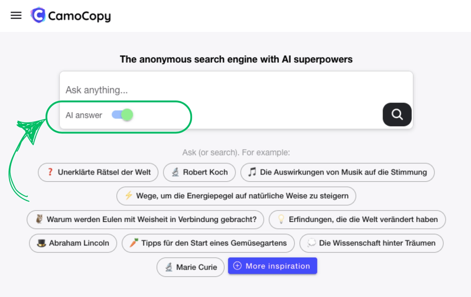 AI Search Engine Example